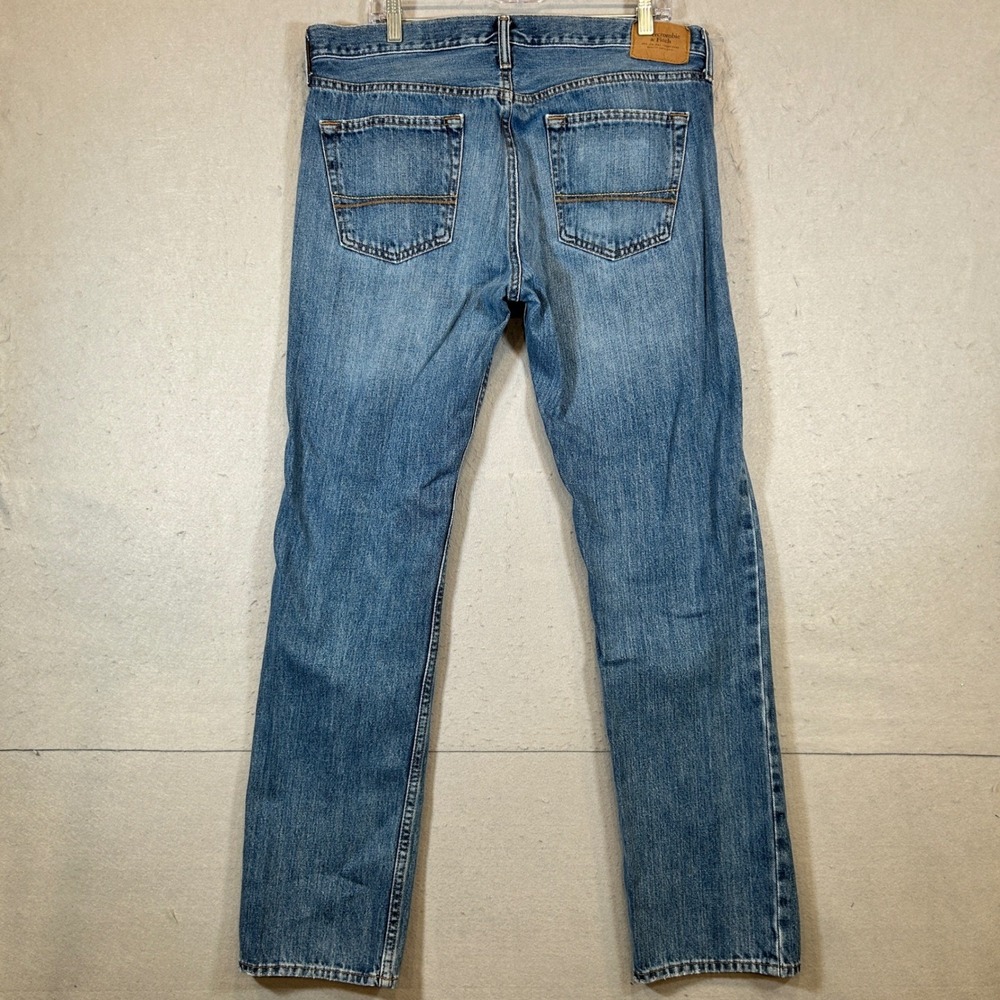 Y2k Abercrombie & Fitch Jeans Mens 34x34 Classic Straight Blue Medium Wash Denim